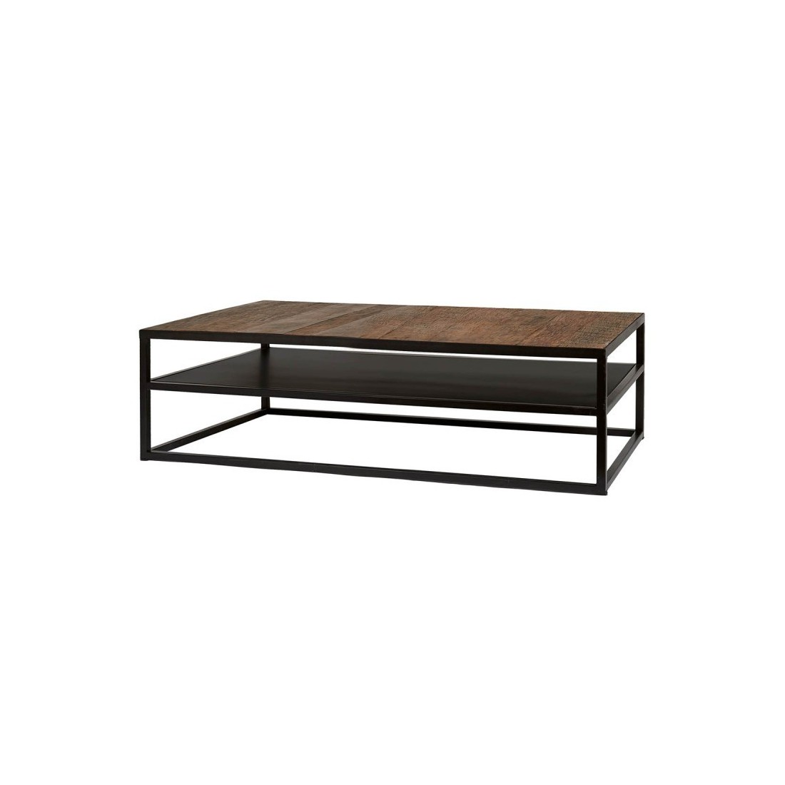 Table Basse rectangulaire MODENE en bois massif (140x80cm). Meuble style industriel