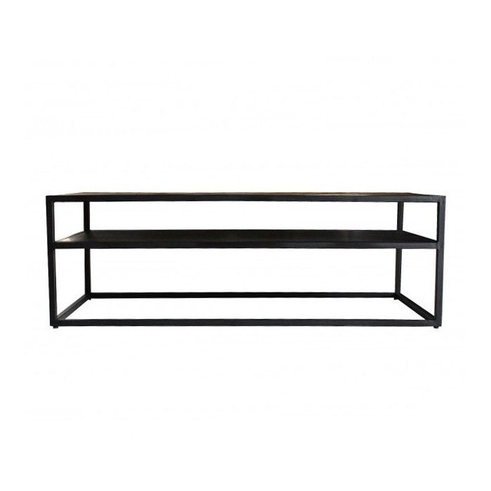 Table Basse rectangulaire MODENE en bois massif (140x80cm). Meuble style industriel