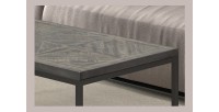 Table basse rectangulaire MADERE en bois massif et finition grise - 120x60. Meuble style industriel