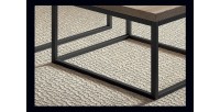 Table d'appoint style industriel HELLINGTON effet chêne foncé - Table basse - Ensemble 3 pièces