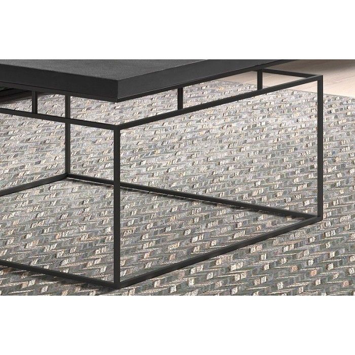 Table basse carrée en métal style industriel collection MILLER. Coloris noir.