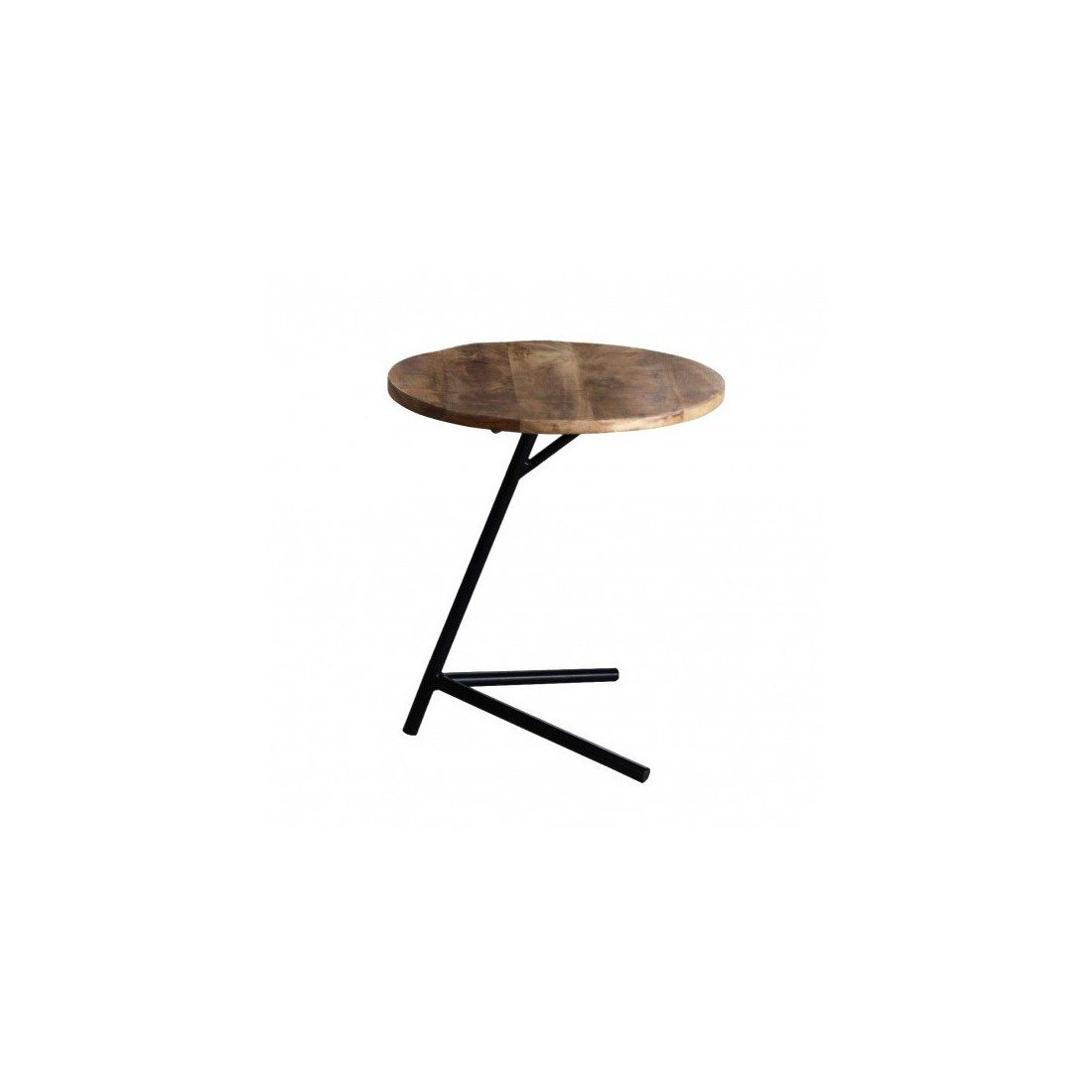 Table d'appoint design collection VERSO structure en métal et plateau en bois exotique