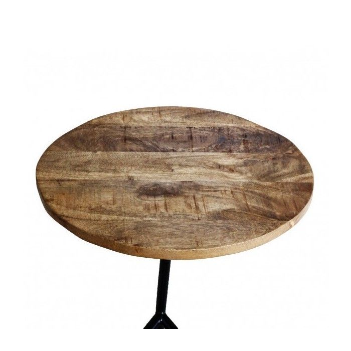 Table d'appoint design collection VERSO structure en métal et plateau en bois exotique