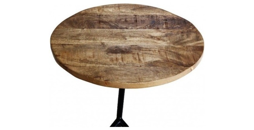 Table d'appoint design collection VERSO structure en métal et plateau en bois exotique