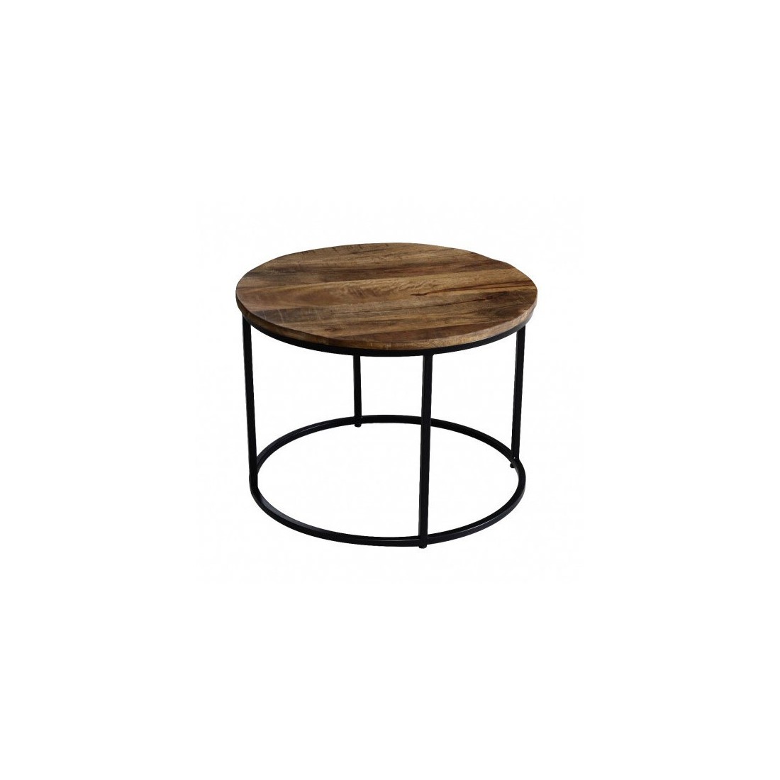Table d'appoint design collection LAGON structure en métal et plateau en bois massif