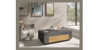 Table basse collection OHIO. Meuble type CONTEMPORAIN coloris gris et chêne.