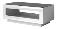 Table basse design collection BREDA blanche brillante. Meuble idéal pour votre salon.