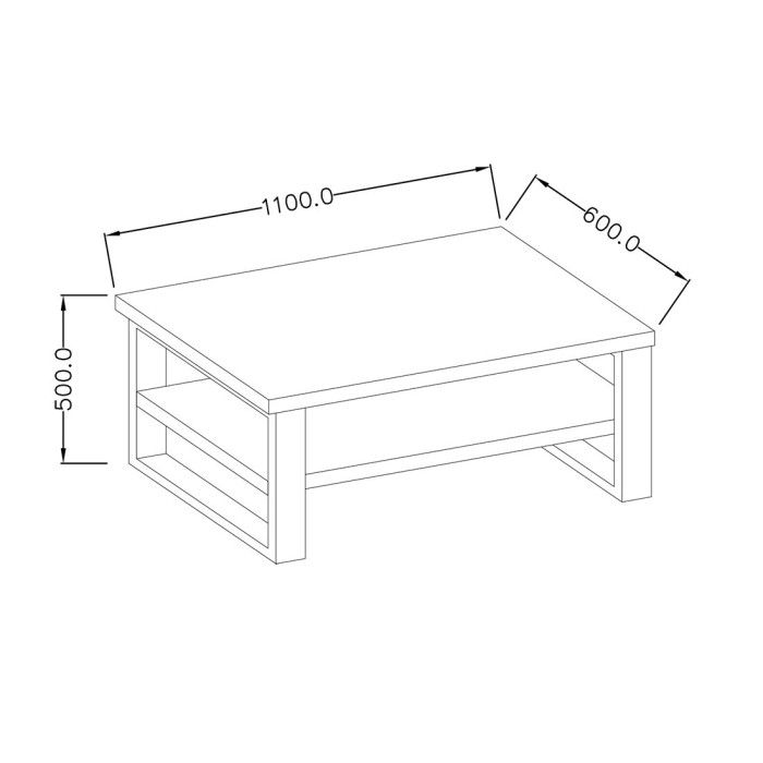 Table basse design collection MILO coloris chêne. Meuble idéal pour votre salon.