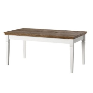 Table basse rectangulaire collection ASSIA. Coloris frêne blanc et chêne.