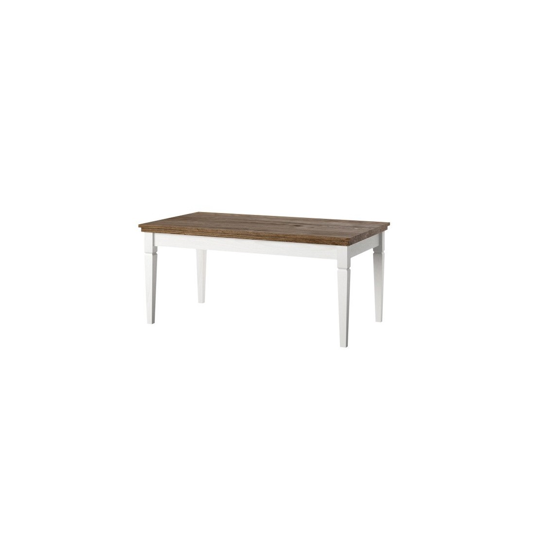 Table basse rectangulaire collection ASSIA. Coloris frêne blanc et chêne.
