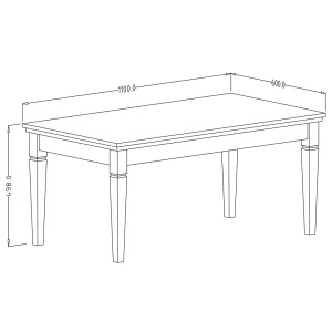 Table basse rectangulaire collection ASSIA. Coloris frêne blanc et chêne.