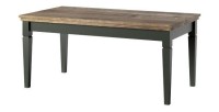 Table basse rectangulaire collection ASSIA. Coloris vert et chêne.