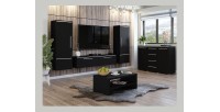 Table basse 110x60 collection RIO. Meuble design coloris noir mat.