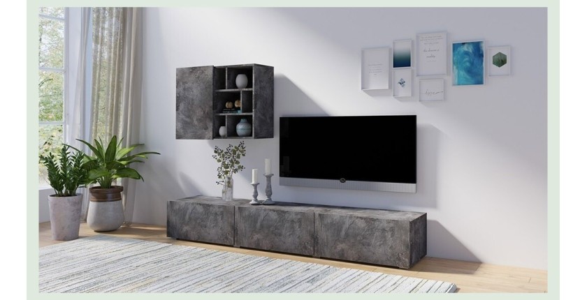 Composition de meubles design pour salon effet ardoise collection NARVA.