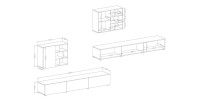 Composition de meubles design pour salon effet ardoise collection NARVA.