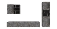 Composition de 3 meubles design pour salon effet ardoise collection NARVA.
