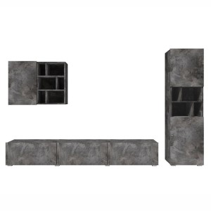 Composition de 3 meubles design pour salon effet ardoise collection NARVA.