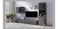 Composition de 3 meubles design pour salon effet ardoise collection NARVA.