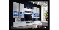 Composition de meubles TV design collection SAGA. Coloris blanc