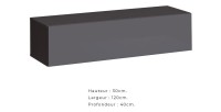 Ensemble meuble salon SWITCH II design, coloris chêne Wotan et gris brillant.