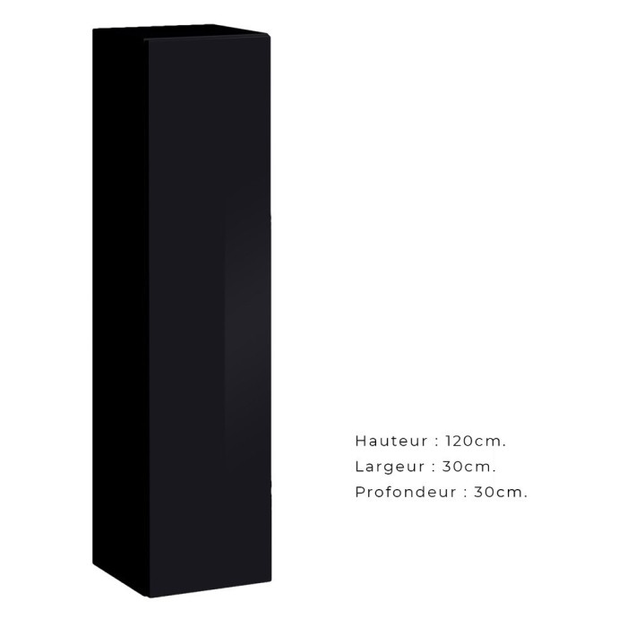 Ensemble de meubles de salon design collection SWITCH III. Coloris noir brillant et chêne Wotan
