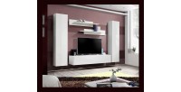 Meuble TV FLY A1 design, coloris blanc brillant. Meuble suspendu moderne et tendance pour votre salon.
