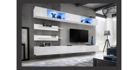 Ensemble de meubles suspendus avec LEDS coloris blanc. Collection FLY. C