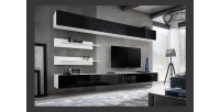 Ensemble de meubles suspendus collection FLY J1 . Coloris blanc et noir.