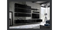 Ensemble de meubles suspendus collection FLY J1 . Coloris noir.