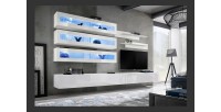 Ensemble de meubles suspendus avec LEDS collection FLY J2. Coloris blanc.