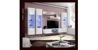 Ensemble Meuble TV FLY P3 avec LED. Coloris blanc. Meubles suspendus design pour votre salon.