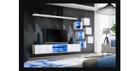 Ensemble meubles de salon SWITCH XXI design, coloris blanc brillant.