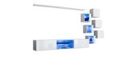 Ensemble meubles de salon SWITCH XXI design, coloris blanc brillant.