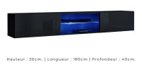 Ensemble meubles de salon SWITCH XXI design, coloris noir brillant.
