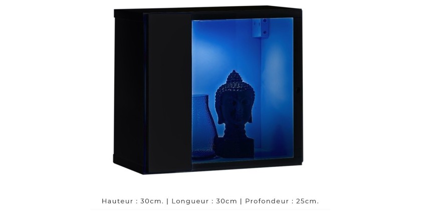 Ensemble meubles de salon SWITCH XXI design, coloris noir brillant.