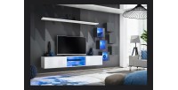 Ensemble meubles de salon SWITCH XXI design, coloris blanc et gris.