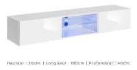 Ensemble meubles de salon SWITCH XXI design, coloris blanc et gris.