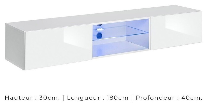 Ensemble meubles de salon SWITCH XXI design, coloris blanc et gris.