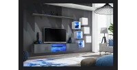 Ensemble meubles de salon SWITCH XXI design, coloris gris et blanc.