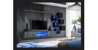 Ensemble meubles de salon SWITCH XXI design, coloris gris et noir.