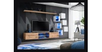 Ensemble meubles de salon SWITCH XXI design, coloris chêne et blanc.