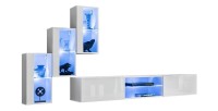 Ensemble meubles de salon SWITCH XXII design, coloris blanc brillant.