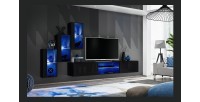 Ensemble meubles de salon SWITCH XXII design, coloris noir brillant.
