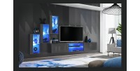 Ensemble meubles de salon SWITCH XXII design, coloris gris brillant.
