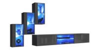 Ensemble meubles de salon SWITCH XXII design, coloris gris brillant.
