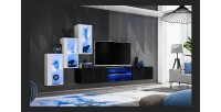 Ensemble meubles de salon SWITCH XXII design, coloris blanc et noir.