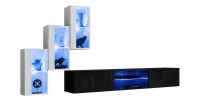 Ensemble meubles de salon SWITCH XXII design, coloris blanc et noir.