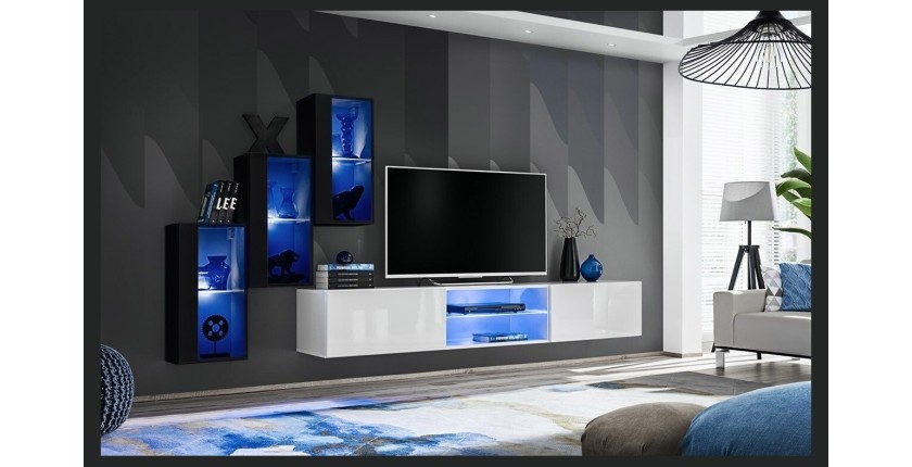 Ensemble meubles de salon SWITCH XXII design, coloris noir et blanc.