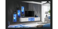 Ensemble meubles de salon SWITCH XXII design, coloris gris et blanc.