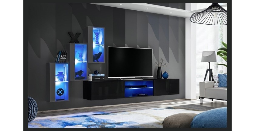 Ensemble meubles de salon SWITCH XXII design, coloris gris et noir.